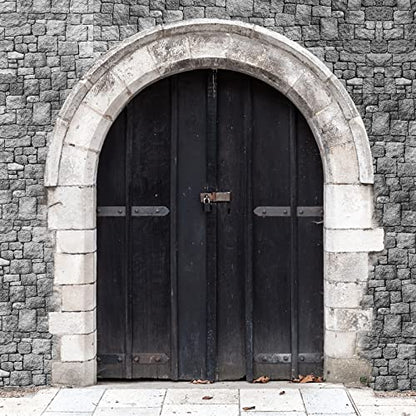 Chuangdi Brick Stone Wall Stone Wall Scene Setter Brick Sheet Wallpaper Curtains Door Removable Tablecloth Photo for Halloween Mardi Gras Party Home Decoration(2 Sheet,4.5 x 33 Ft)