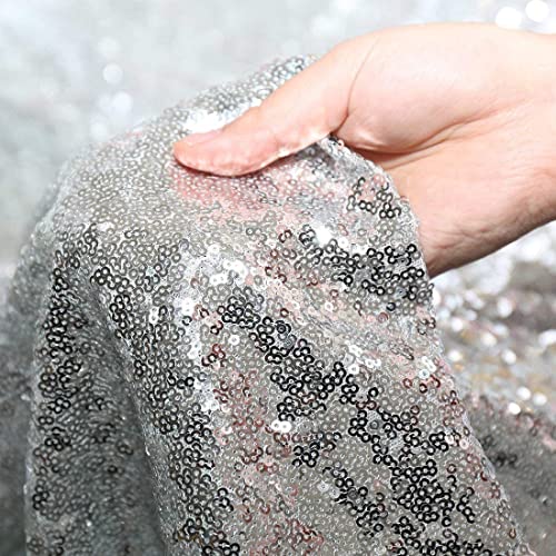 Silver Sequin Backdrop Curtains 2FTx8FT 2 Panels Sparkle Backdrop Curtain Drapes Glitter Backdrop Photo Background for Wedding Baby Shower Xmas Birthday Parties - color: Silver, size: 2FTx8FT-2PCS