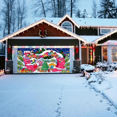 Welcome to Whoville Backdrop Winter Christmas Village Photography Background for Kids First Birthday Baby Shower Happy New Year Xmas Holiday Party Decoration Supplies Photo Props (10x6FT) - size: 10x6FT