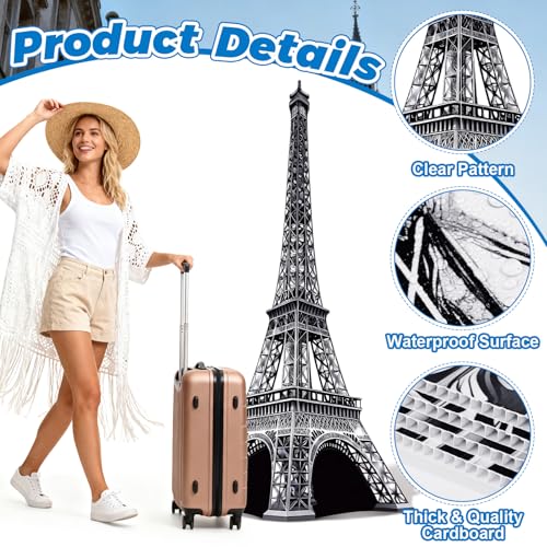 6 Ft 3D Eiffel Tower Cardboard Cutout Eiffel Tower Stand Up Cutout Life-Size French Theme Photo Booth Prop Backdrop Sign for France Night of Paris Theme Birthday Party Educational Display - color: Eiffel Tower