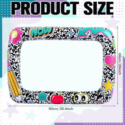 Colingmill 55 Inch Notebook Photo Frame Inflatable Balloon Decorations Photo Backdrop Booth Selfie Frame Background for School Classroom Party Supplies - style: Notebook