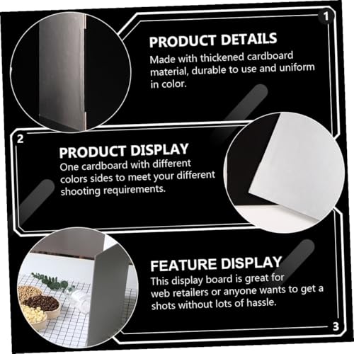 Photography Reflective Board and Backdrop for Studio and Outdoor Use, Thick A4 Foldable Photo Background Cardboard with Black and White Reflector Panels for Professional Lighting