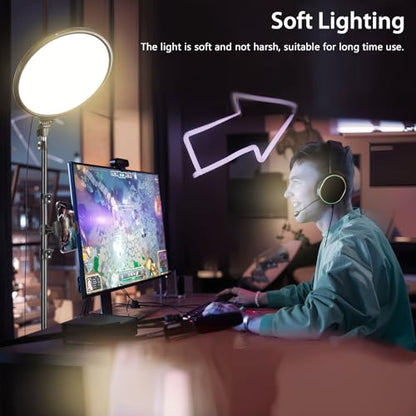 6" Ring Light with Tripod Stand for YouTube & Makeup, Mini LED Camera Light with Phone Holder, 3 Light Modes & 11 Brightness Levels (14 inch with Tripod Stand) - size: 14 inch with Tripod Stand