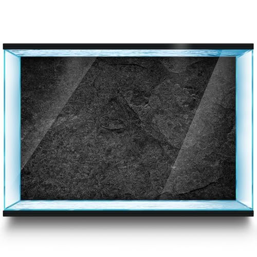 Aquarium Background Stickers - Black Stone Texture- Fish Tank Reptile Terrarium Decor Poster (100 x 50 cm / (39.3 x 19.6 inches)) - size: 100 x 50 cm / (39.3 x 19.6 inches)