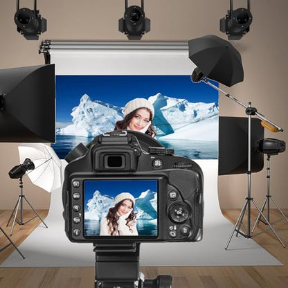 20x10ft White Iceberg Backdrops for Photography Polar Region Snow Wedding Backdrop North Pole Ice Shelf Snow Mountain Backdrops Blue Sky Pure Clean Sea Water Backdrop Photo Shooting Props - size: 20x10ft