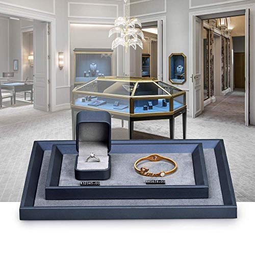 Oirlv Premium Leather Flat Jewelry Tray Jewelry Display Organizer Plate,Catchall Tray, Nightstand or Dresser Organizer(Large) - size: Large