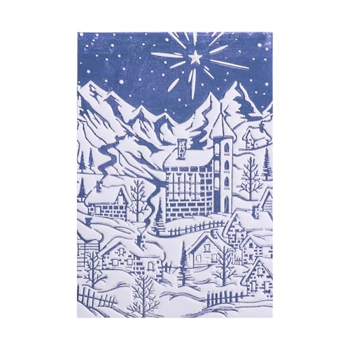 BAOFALI 3D Embossing Folder for Card Making,Snow Mountain, Castle Plastic Texture Fades Embossing Folder Template for Scrapbooking and Other Paper Craft Album Stamps DIY Decoration 6.3" L x 4.5" W - color: Snow Mountain