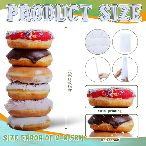 Jetec 5 Feet Donut Stack Cardboard Cutout Stand up Life Size Ice Cream Candyland Donut Party Decoration Photo Prop Backdrop Standup for Summer Pool Beach Baby Shower Wedding Birthday Candy Land Supply - size: 5 feet, style: Doughnut Stack