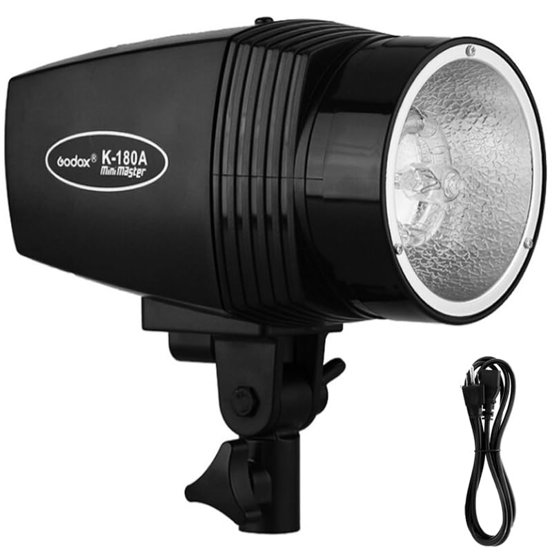 Godox K180A Studio Flash Strobe Light for Phototgraphy, 180W Compact Monolight Photoshoot Daylight Strobe Lighting, GN 45, 75W Modeling Lamp, Recycle Time 0.5-3s, for Beginner Home Studio, AC 110V