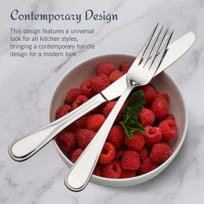 Mikasa Bravo 65-Piece Flatware Set for 12, 18/10 Stainless Steel Silverware with Full Service, Includes Forks, Knives, Spoons, and Serving Utensils - size: 65 Piece Set, style: Bravo