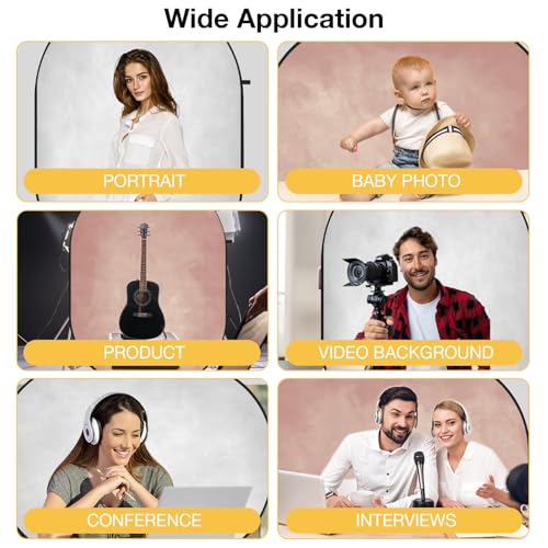 Kate 5x6.5ft(1.5x2m) Collapsible Backdrop Pink Textured Double-Sided Backgrounds Light Grey Backdrop Twist Flex Collapsable Photography Backdrop
