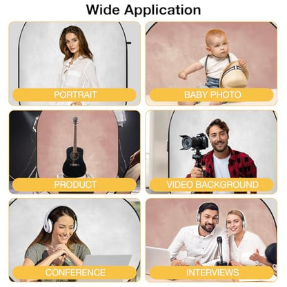 Kate 5x6.5ft(1.5x2m) Collapsible Backdrop Pink Textured Double-Sided Backgrounds Light Grey Backdrop Twist Flex Collapsable Photography Backdrop