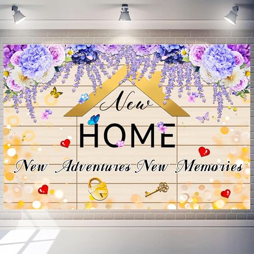 8x6 ft New Home Backdrop Large Rustic Wood Photo Booth Background for New Home Celebration Housewarming Party Real Estate Photography Home-Related Social Media Content - size: 8x6 ft