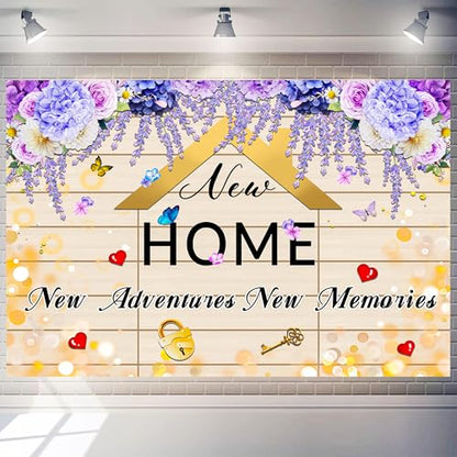 12x10 ft New Home Backdrop Large Rustic Wood Photo Booth Background for Celebration Housewarming Party Real Estate Photography Home-Related Social Media Content - size: 12x10 ft