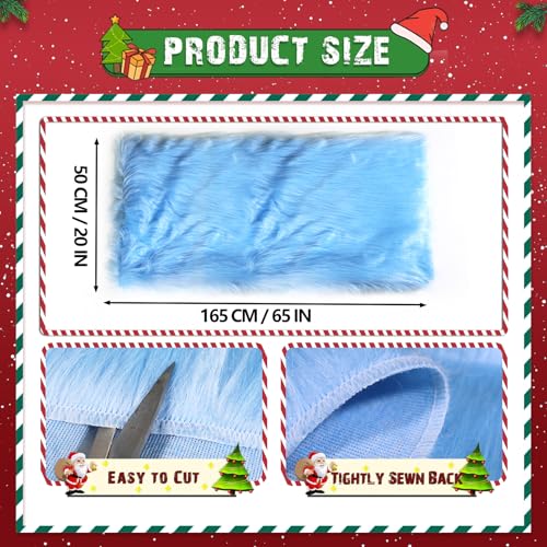 Long Pile Faux Fur Faux Plush Muffler Scarf Dolls Jewelleries Displaying Backdrop Product Photo Backdrop, Great for Nail Art, Fluffy Cushion 20x65 in (Light Blue 0.5M) - color: Light Blue, size: 20''x65''