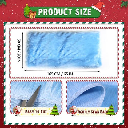 Long Pile Faux Fur Faux Plush Muffler Scarf Dolls Jewelleries Displaying Backdrop Product Photo Backdrop, Great for Nail Art, Fluffy Cushion 20x65 in (Light Blue 0.5M) - color: Light Blue, size: 20''x65''