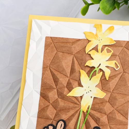 Briartw 3D Embossing Folder for Card Making Adding Textured Detail to Paper Crafting 6.3x4.5inch Clear Texture Plate Perfect for Heavyweight Cardstock (≥250gsm/92lb),Low-Poly Art Texture Template - color: Low-Poly Art