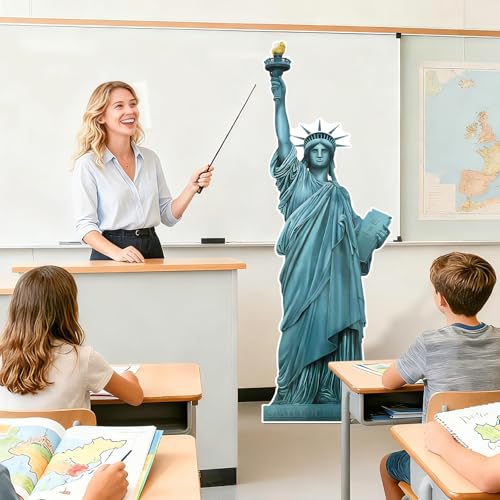 6 Ft Statue of Liberty Cardboard Cutout 250th Anniversary Decoration Cutout Life-Size Patriotic New York City Themed Photo Booth Prop for Patriot Day Veterans Labor Day Party Decoration - color: Statue of Liberty
