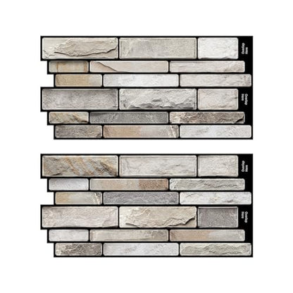 ViibXfans-3D Textured Peel and Stick Backsplash Tiles - 20-Sheets 9.69"x4.72" Waterproof Self-Adhesive Backsplashes Tile for Kitchen,Bathroom-Granite - color: Granite