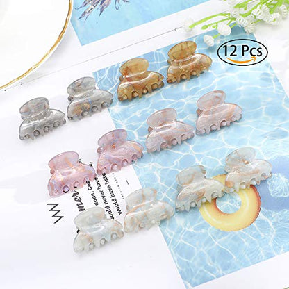 Claw Jaw Clips 12PCS Small for Thin Hair Styling Accessories Classic Clamp for Women Girls (Sequins) - color: Sequins