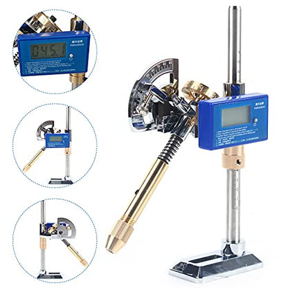 Digital Display Angle Manipulator，Gem Faceting Machine Angle Polishing Handle，High Precision Grinding Faceted Manipulator Jade Jewelry Faceting Machine Faceting Equipment 96 Index Wheel