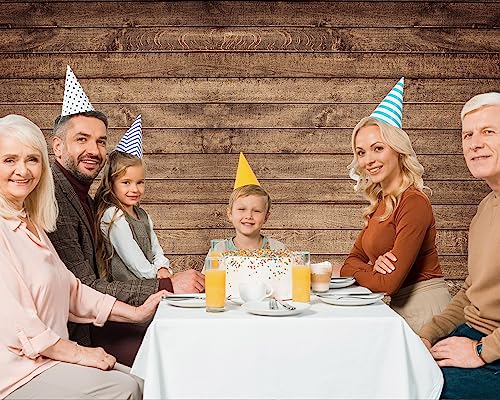 Mixweer Brown Wood Backdrop for Photography Rustic Wooden Photo Backdrop Decorations Retro Wood Wall Background Birthday Party Weeding Backdrop(8 x 6 ft) - size: 8 x 6 ft