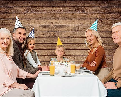 Mixweer Brown Wood Backdrop for Photography Rustic Wooden Photo Backdrop Decorations Retro Wood Wall Background Birthday Party Weeding Backdrop(8 x 6 ft) - size: 8 x 6 ft