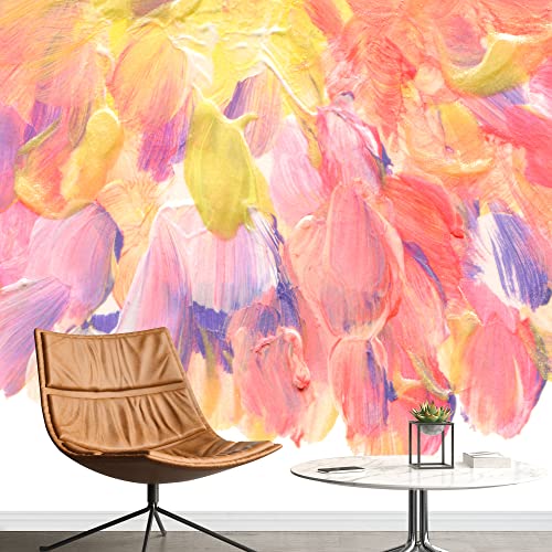 wall26 Removable Wall Sticker/Wall Mural Pastel Colorful Paint Strokes Abstract Shapes Digital Art Modern Art Decorative Panorama Multicolor Relax/Calm for Living Room, Bedroom, Office - 100"x144" - color: W28-2206-IRS05, size: 100"x144"