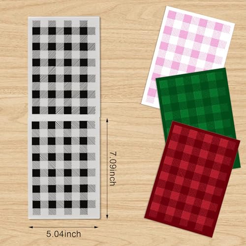ABTOLS Check Embossing Folders for Card Making, 3D Plastic Embossing Folder Plaid Background Embossing Template Paper Crafts Plastic Textured Impressions for Card Making Scrapbooking - color: check