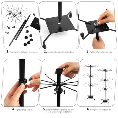 3 Tier Spinner Display Rack Retail Display Stand Metal Rotating Display Rack for Jewelry Keyring Socking HatsToys