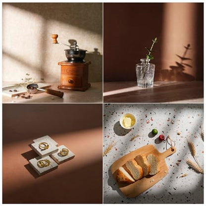 Product Photography Backdrops with Shadow Boards, 23x35in 10 Pcs 20 Patterns Photo Backdrop Board for Tabletop Small Shooting, Background for Photos, Metlakat