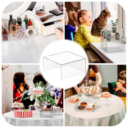 Acrylic Dessert Stand,Buffet Risers, Food Risers, Multi-Purpose Cake Stand for Parties, Weddings, Birthdays, Catering, Jewelry, Collectibles (Clear, 6"x7"x8") - color: Clear, size: 6''x7''x8''