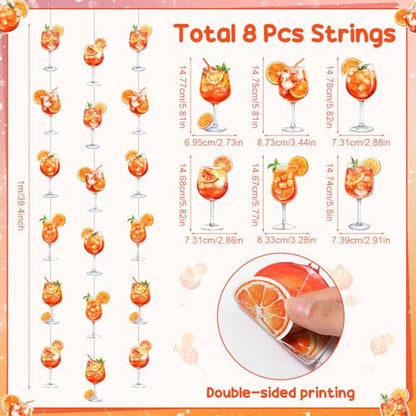 Xinnun Margarita Party Decorations Spritzy Bar Hanging Banners Orange Citrus Retro Cocktail Garlands Tequila Cutout Ribbon Streamers for Cocktail Bachelorette Bridal Shower Engagement Wedding Supplies - style: Aperol