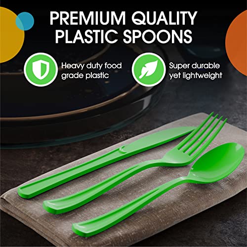 Party Solids Lime Green Plastic Forks 200 Pcs Lime Green Forks Disposable Utensils Heavy Duty Plastic Cutlery Set Disposable Cutlery Sets Flatware Sets Silverware Set Party Supplies & Party Tableware - color: Lime Green