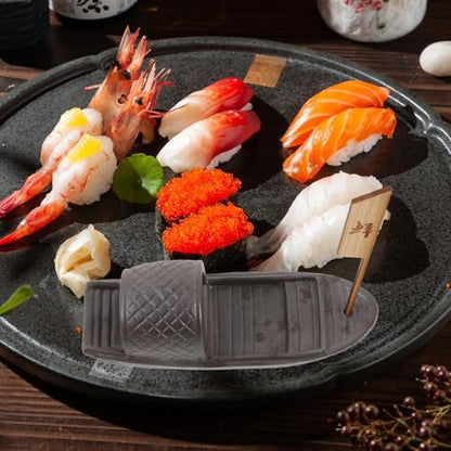 Healifty Decorative Sushi Plate Ornament Miniature Boat Cold Dish Boat Decor Japanese Sashimi Serving Platter for Seafood Presentation and Food Photography