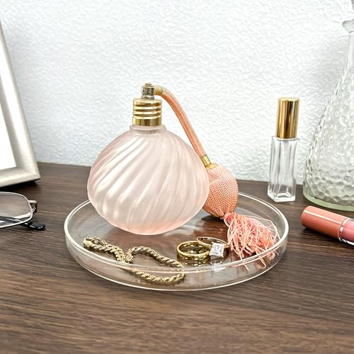 Plymor 5.5" x 5.5" Round Glass Display Tray, Pack of 2 - size: 5.5" x 5.5"
