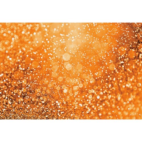 12x8ft Orange Glitters Backdrop Dreamy Warm Light Spot Sparkles Photography Background Wallpaper Decor Thanksgiving Baby Shower Birthday Party for New Baby Kids Portrait Studio Props - size: 12x8ft