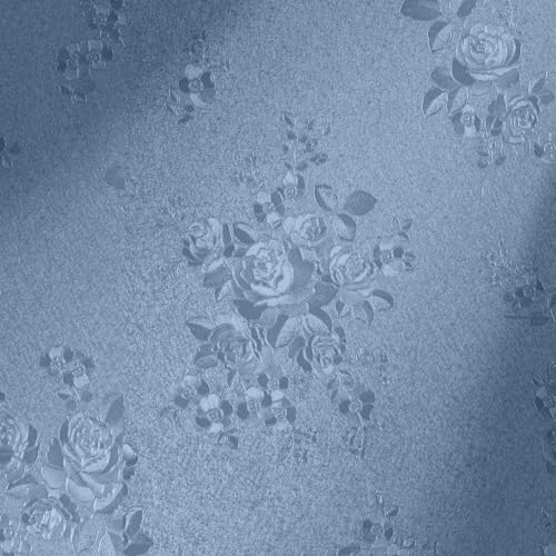 Erfoni 197"x17.7" Grey Blue Peel and Stick Wallpaper Thicken Floral Embossed Contact Paper Blue Flower Textured Self Adhesive Wallpaper Vintage Removable Decoration Wall Paper for Bedroom Covering - color: Blue, size: 17.7" x 197"