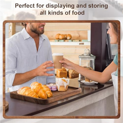 Wenqik 18 Pieces Acacia Wood Tray Set 8 x 8 Inch Acacia Oval Wood Tray Platters Plates Set for Fruit Cheese Dessert Appetizer Vegetable Charcuterie BBQ Party Weddings Supply - size: 8 x 8 Inch