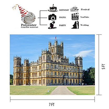 Highclere Castle Backdrop England Country House Photography Background 7x5ft Downton Abbey TV Fans Portrait Photo Shooting Props Party Supplies GESEN60