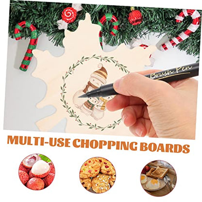 Veemoon 6pcs Mini Cutting Board Maple Leaf Shape Blank Boards for Thanksgiving Christmas Decor for Photography Props Fruit Serving Platters Unfinished Crafting Tray