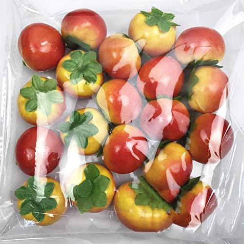 20Pcs Mini Fake Lemon Strawberry Oranges Fruit,Plastic Foam Vegetables Fruit as Home Party Ornament Craft Photography Props Gift 3-6CM(Tomato) - size: Tomato