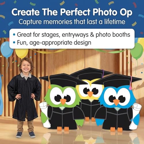 Graduation Owl Standups Kit, Set of 3, Graduation Decorations, KGD16F-M - color: Graduation Owls Prop Kit