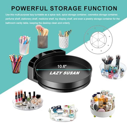 Bright Zoom Lighting for Computer, Adjustable Desk Lighting for Video Callst,55W Dimmable Full Screen Ring Light,with Rotating Storage Box,Pen Holder Stand,Phone Holder and Controller (Black, 10.5) - color: Black