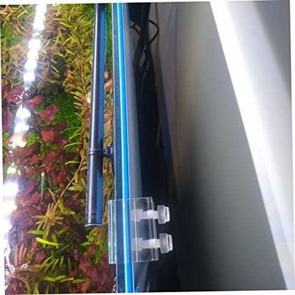 UKCOCO 2pcs Transparent Acrylic Clip for Fish Tank Background Durable Background Fixing Clips with Siphon Groove for Aquariums and Water Tanks