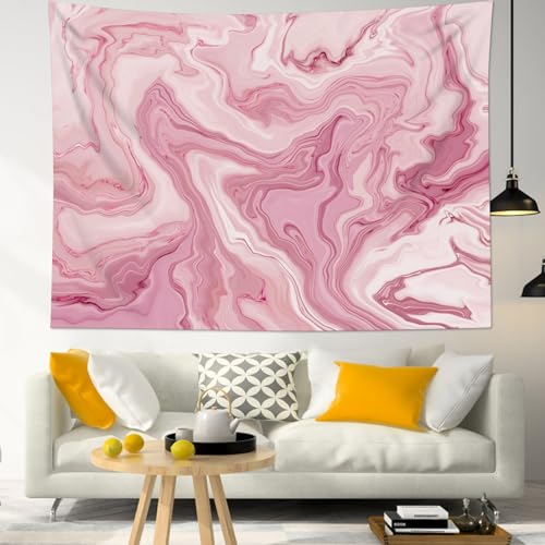 SCECALA Pink Swirl Marble Tapestry Abstract Pink White Swirl Marble Texture Wall Tapestry Cute Pastel Wall Hanging for Bedroom Living Room College Dorm Photography Party Home Decor 92.5x70.9 Inch - color: Pink and White, size: 70.9"L x 92.5"W