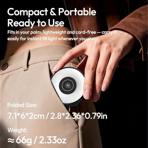 ULANZI LM21 Selfie Light for Phone - Dual Sided Magnetic Ring Light for iPhone/Android with Magsafe, 8000K CRI ≥95 LED Rechargeable Phone Fill Video Light for Photo, TikTok, Makeup, Live Stream, Vlog - color: Black