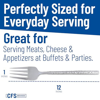Carlisle FoodService Products 60202 Hammered Stainless Steel Cold Meat Fork, 12