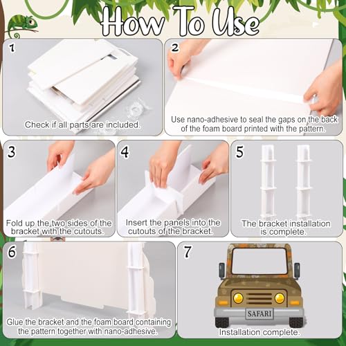 Capoda Safari Truck Photo Backdrop Stand up Cardboard Cutout for Jungle Party Decorations - 60 x 54 Inch Forest Animal Adventure Car Standee with Face Opening for Zoo Birthday Party Family Activity - style: Jungle Safari Car