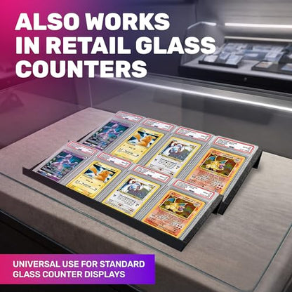 Trading Card Display Risers for Zion Cases - Tiered Display Stand for Zion Cases & Retail Glass - Graded Card Display Stand for MTGG & Sports Cards - Made in USA - 10 Pack